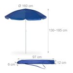 Umbrela de soare, 160 cm, reglabila pe inaltime 130-185 cm, inclinabila 45°, albastru - imagine 4