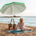 Umbrela de soare, 160 cm, reglabila pe inaltime 135–190 cm, inclinabila 45°, verde - imagine 3