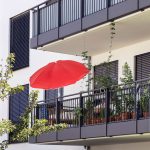Umbrela de soare, 160 cm, reglabila pe inaltime 138–190 cm, inclinabila 45°, rosu - imagine 5