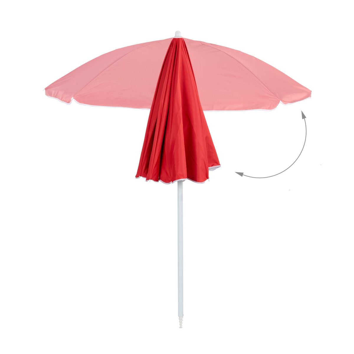 Umbrela de soare, 160 cm, reglabila pe inaltime 138–190 cm, inclinabila 45°, rosu - imagine 6