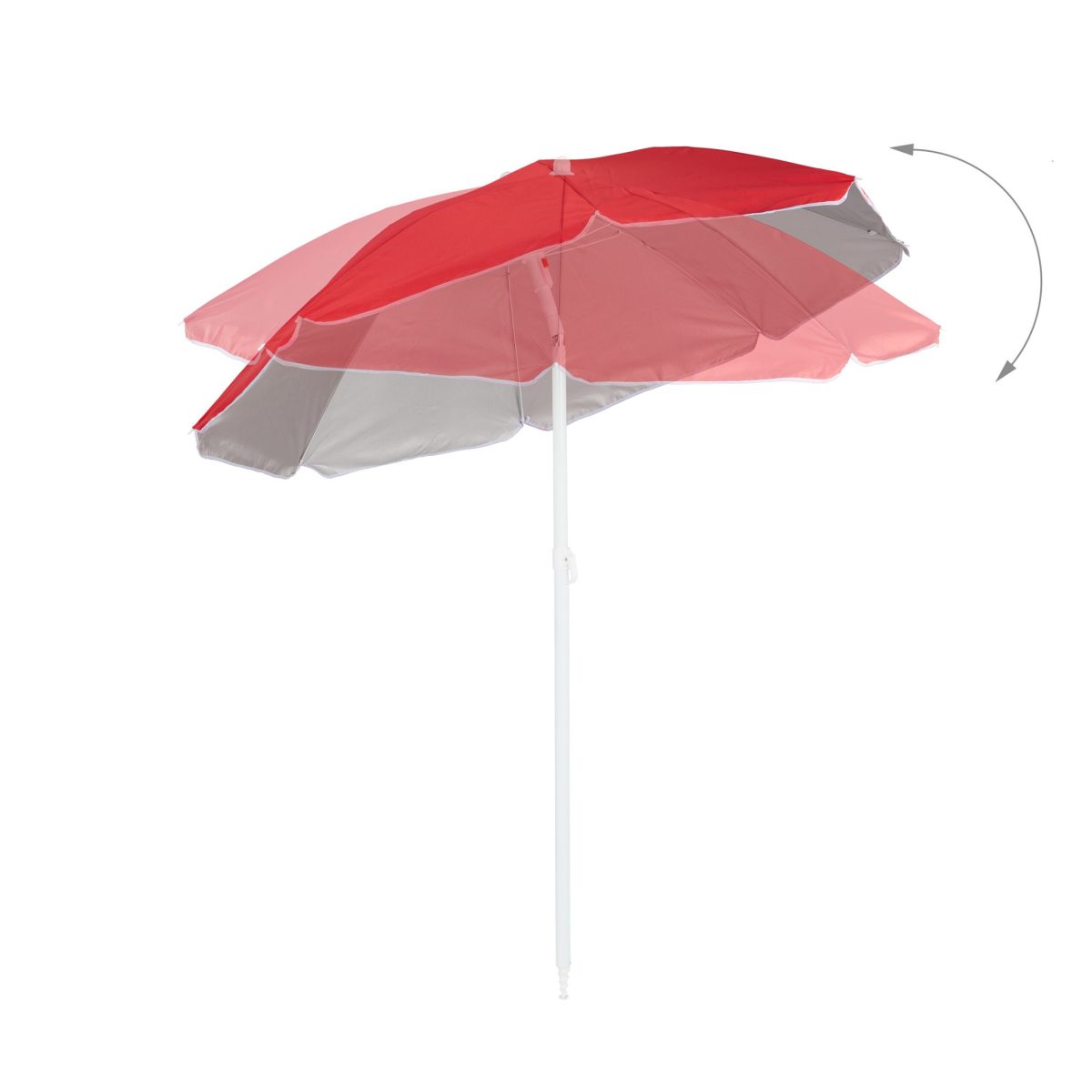 Umbrela de soare, 160 cm, reglabila pe inaltime 138–190 cm, inclinabila 45°, rosu - imagine 7