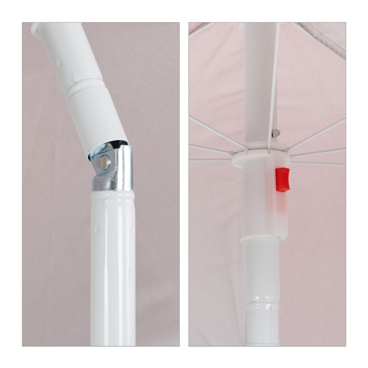 Umbrela de soare, 160 cm, reglabila pe inaltime 138–190 cm, inclinabila 45°, rosu - imagine 8