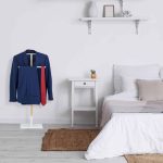 Portmantou, din otel si MDF, 106,5 x 47 x 20 cm, negru/alb - imagine 2