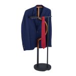 Portmantou, din otel si MDF, 108 x 45 x 30 cm, negru/maro