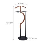 Portmantou, din otel si MDF, 108 x 45 x 30 cm, negru/maro - imagine 4