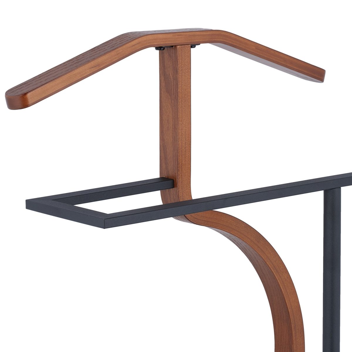 Portmantou, din otel si MDF, 108 x 45 x 30 cm, negru/maro - imagine 5