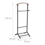Portmantou, din otel si MDF, 118 x 47 x 40 cm, negru - imagine 3