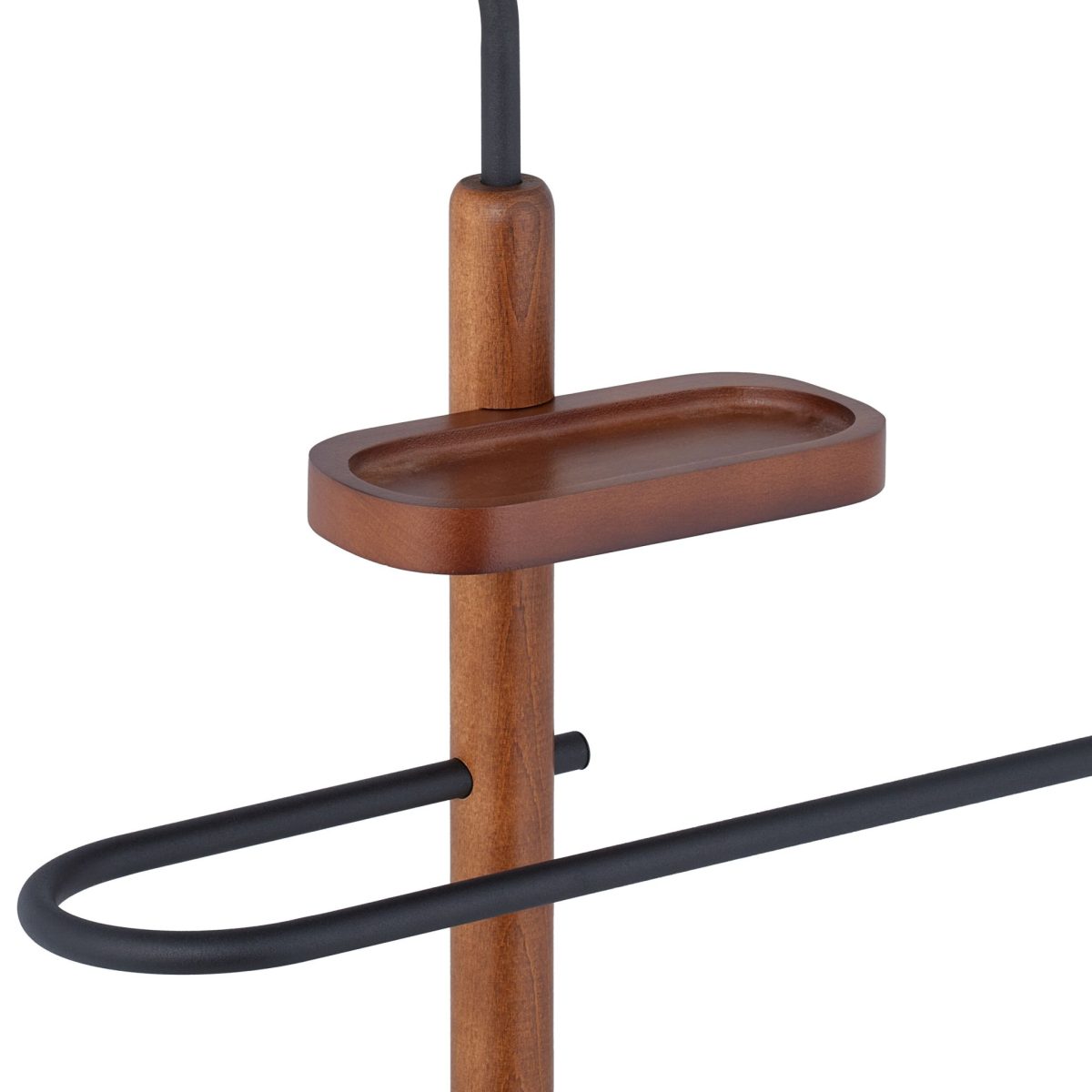 Portmantou cu raft, din otel si MDF, 116 x 47 x 28 cm, negru - imagine 6