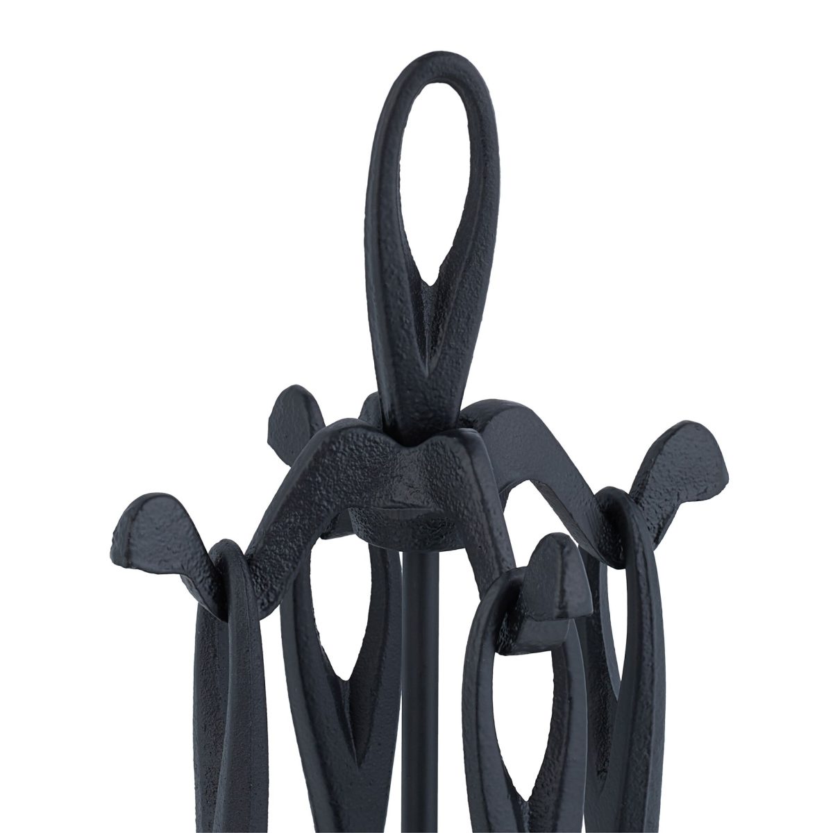 Set accesorii pentru semineu, 5 piese cu suport, negru, 60,5 x 20 x 20 cm - imagine 8