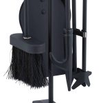 Set accesorii pentru semineu, 5 piese cu suport, negru, 60,5 x 20 x 20 cm - imagine 9