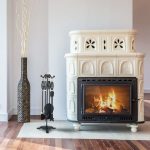 Set accesorii șemineu 5 piese cu suport decorativ, accente aurii - imagine 6