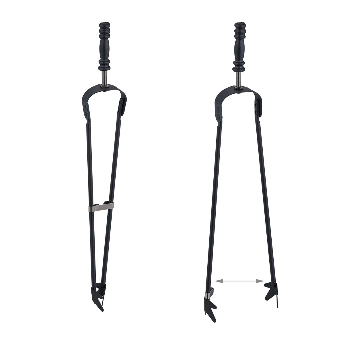 Set accesorii pentru semineu, 5 piese cu suport, 58 x 16 x 16 cm, negru - imagine 7
