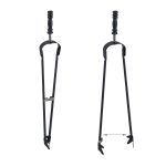 Set accesorii pentru semineu, 5 piese cu suport, 58 x 16 x 16 cm, negru - imagine 7
