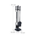 Set accesorii pentru semineu, 5 piese cu suport, 81 x 19 x 19 cm - imagine 4