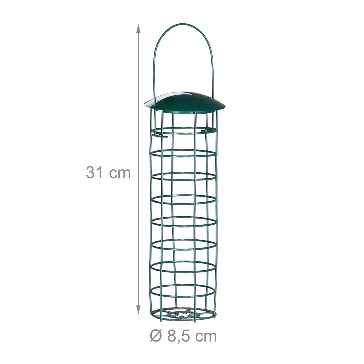 Set de 3 recipiente pentru hrana pasari, fier, verde, 31 x 8,5 cm - imagine 4