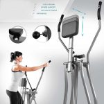 Bicicleta eliptica cu display LCD, pentru fitness cu monitorizare activitati fizice, greutate maxima 100 kg, 144,5 x 97 x 60 cm - imagine 4