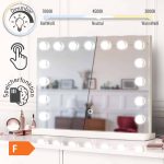 Oglinda cu iluminare LED de 3 culori, senzor tactil, cadru MDF, alb, 58 x 43 cm - imagine 2