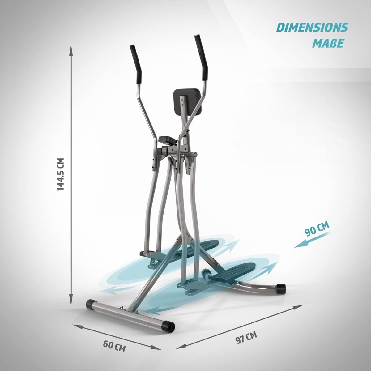 Bicicleta eliptica cu display LCD, pentru fitness cu monitorizare activitati fizice, greutate maxima 100 kg, 144,5 x 97 x 60 cm - imagine 6