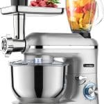 Robot de bucatarie universal 3 in 1, 1800 W masina de framantat multifunctionala, mixer cu 6 trepte, storcator de 1,5 L, bol din otel inoxidabil de 5,5 L