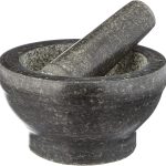 Mojar cu pistil, 16 x 16 x 8.5 cm, negru/gri