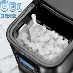 Masina de cuburi de gheata, 12-15 kg/24h, timp de productie 8 minute, rezervor de apa 2,1, display LCD, negru - imagine 6