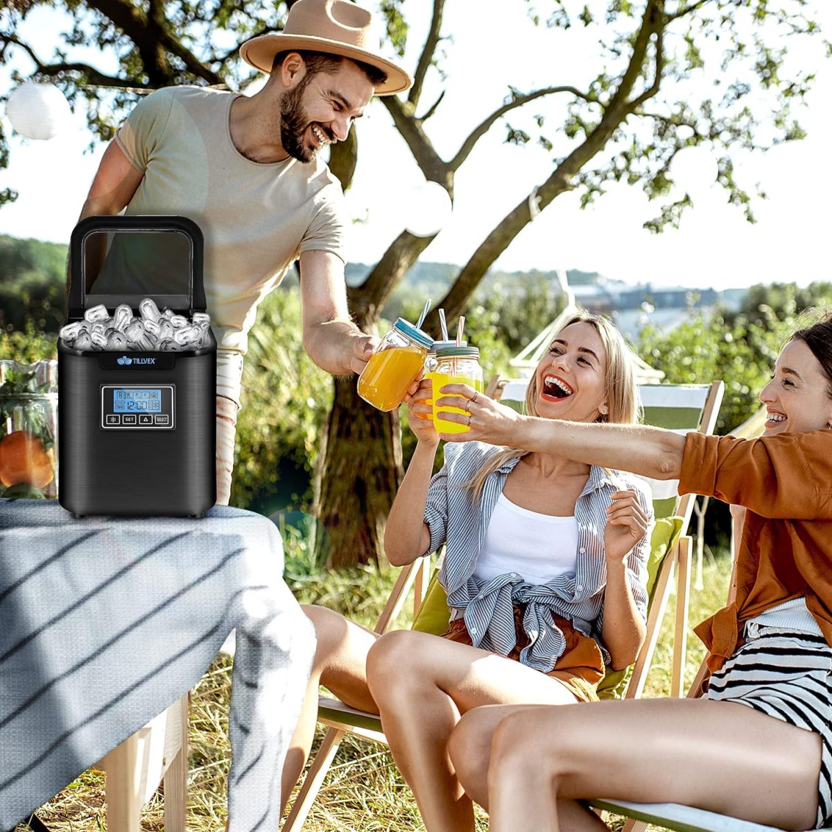 Masina de cuburi de gheata, 12-15 kg/24h, timp de productie 8 minute, rezervor de apa 2,1, display LCD, negru - imagine 7