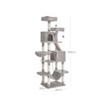 Ansamblu de joaca pentru pisici, FEANDREA, 60 x 50 x 206 cm, gri - imagine 7