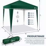 Pavilion impermeabil, cu protectie UV pentru gradina/terasa/curte, Tillvex, poliester, 3x3x2,5, verde - imagine 3