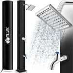 Dus solar pentru exterior, robinet si cap de dus incluse, negru/ gri, 40 litri, incalzire 60°