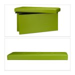 Taburet pliabil, piele ecologica, 38 x 76 x 38 cm, cu spatiu depozitare, verde - imagine 8