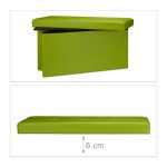 Taburet pliabil, piele ecologica, 38 x 76 x 38 cm, cu spatiu depozitare, verde - imagine 5