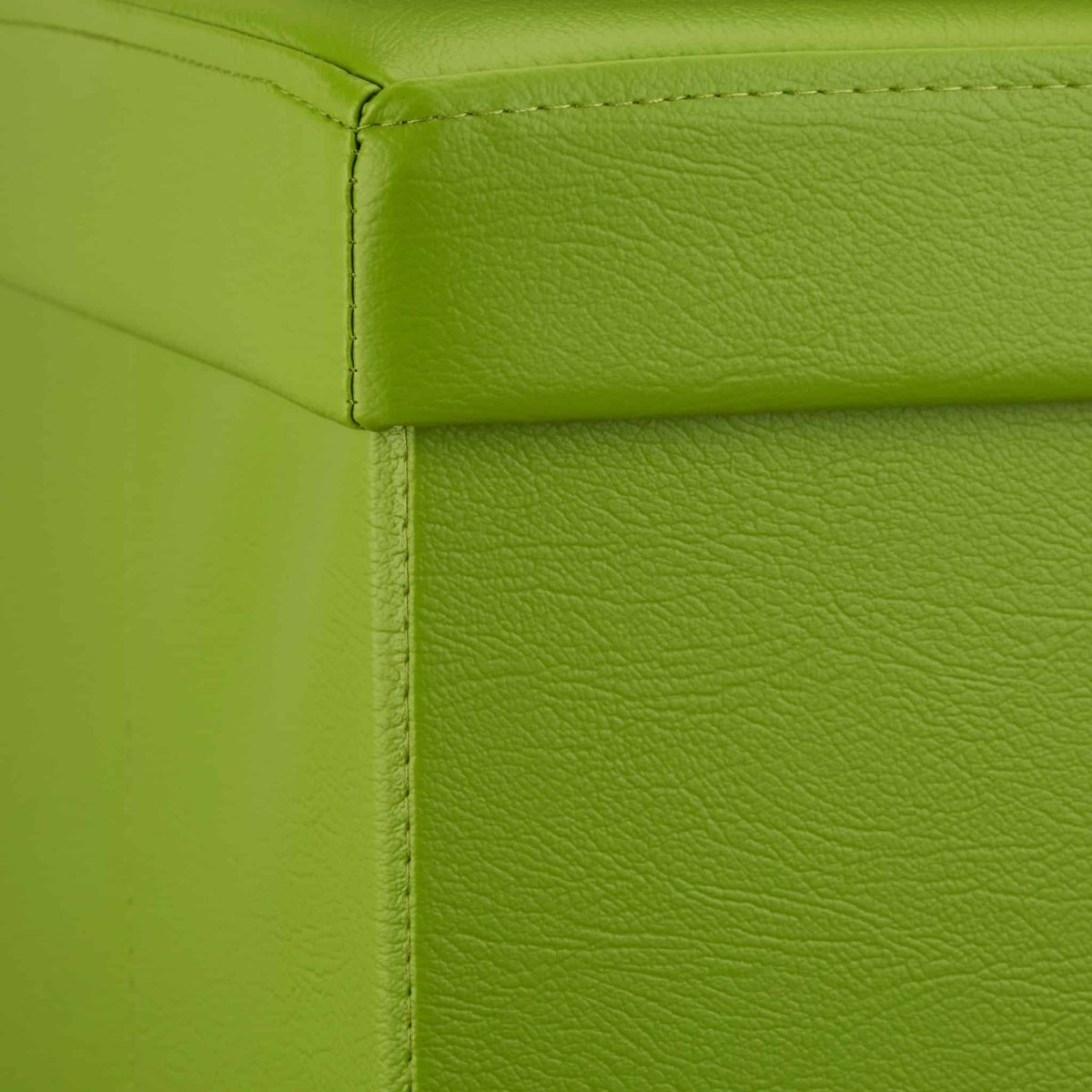 Taburet pliabil, piele ecologica, 38 x 76 x 38 cm, cu spatiu depozitare, verde - imagine 9