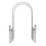 Arcada metalica cu poarta, 228 x 116 x 36,5 cm, negru, Relaxdays - imagine 6
