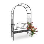 Arcada metalica cu banca pentru 2 persoane, pentru flori cataratoare, 203 x 114,5 x 59 cm