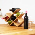 Suport pentru sticle de vin, capacitate 8 sticle, bambus, 31 x 47 x 16 cm, Relaxdays - imagine 2