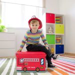 Taburet pliabil Relaxdays, Fire Truck, multicolor, 32 x 48 x 32 cm - imagine 4