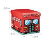 Taburet pliabil Relaxdays, Fire Truck, multicolor, 32 x 48 x 32 cm - imagine 5