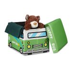 Taburet pliabil Relaxdays, Happy bus, multicolor, 32 x 48 x 32 cm