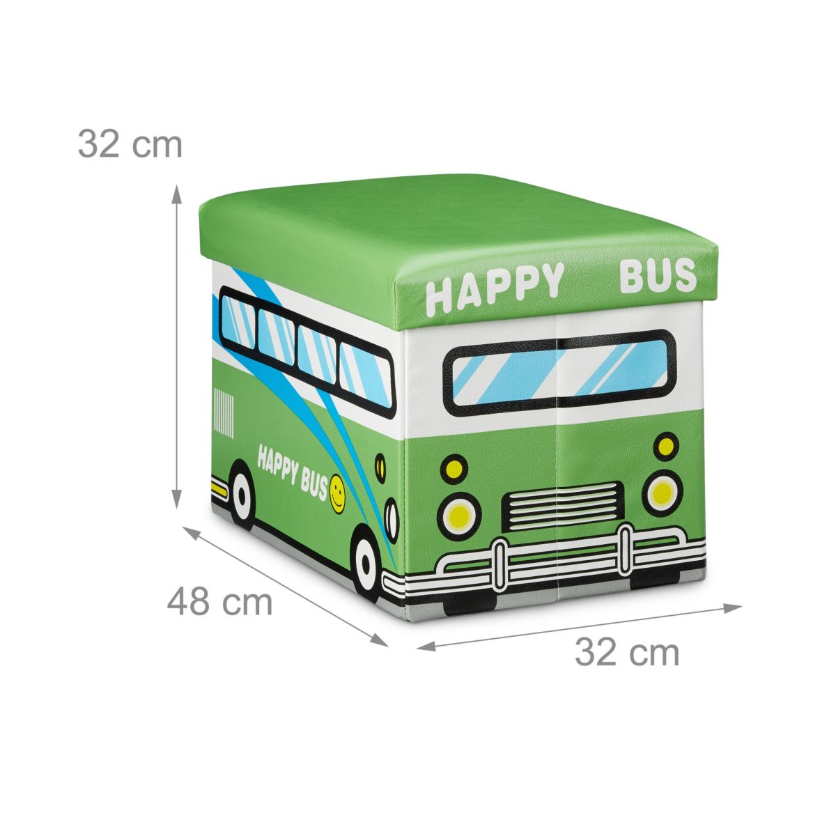 Taburet pliabil Relaxdays, Happy bus, multicolor, 32 x 48 x 32 cm - imagine 4