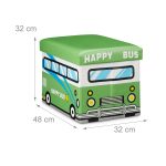 Taburet pliabil Relaxdays, Happy bus, multicolor, 32 x 48 x 32 cm - imagine 4