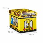Taburet pliabil Relaxdays, Animal bus, multicolor, 32 x 48 x 32 cm - imagine 5