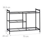 Suport de pantofi cu 3 niveluri, Relaxdays, capacitate pana la 6 perechi pantofi, negru - imagine 3