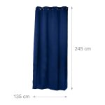 Set 2 draperii Black-out, Relaxdays, albastru, poliester, 245 x 135 x 0.5 cm - imagine 4