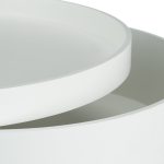 Masuta de cafea, cu tava, rotunda, 50 x 38 x 38 cm, din lemn, alb/maro - imagine 6