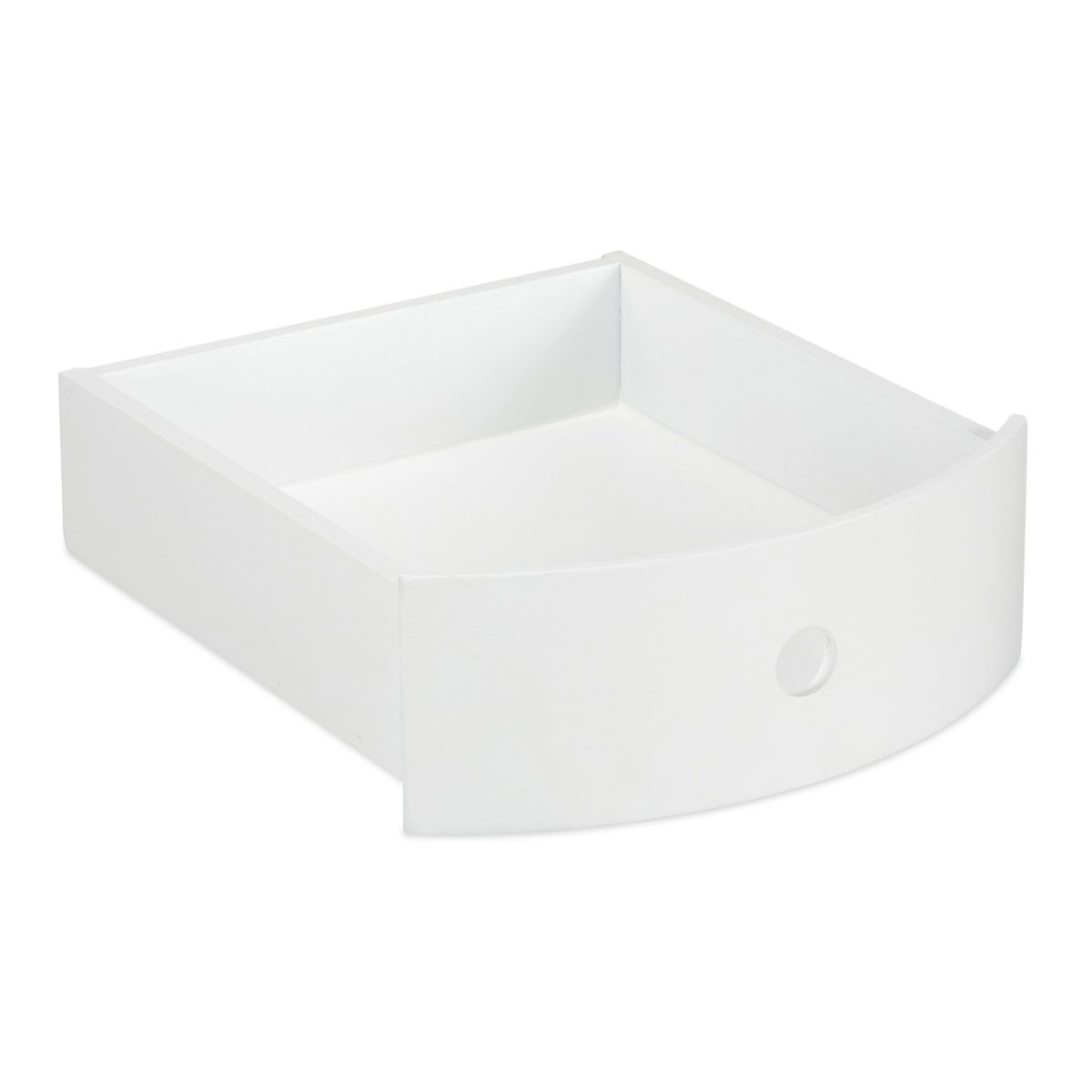 Masuta cafea rotunda, cu sertar, lemn/MDF, alb/maro, 52 x 40 cm - imagine 8