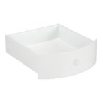Masuta cafea rotunda, cu sertar, lemn/MDF, alb/maro, 52 x 40 cm - imagine 8