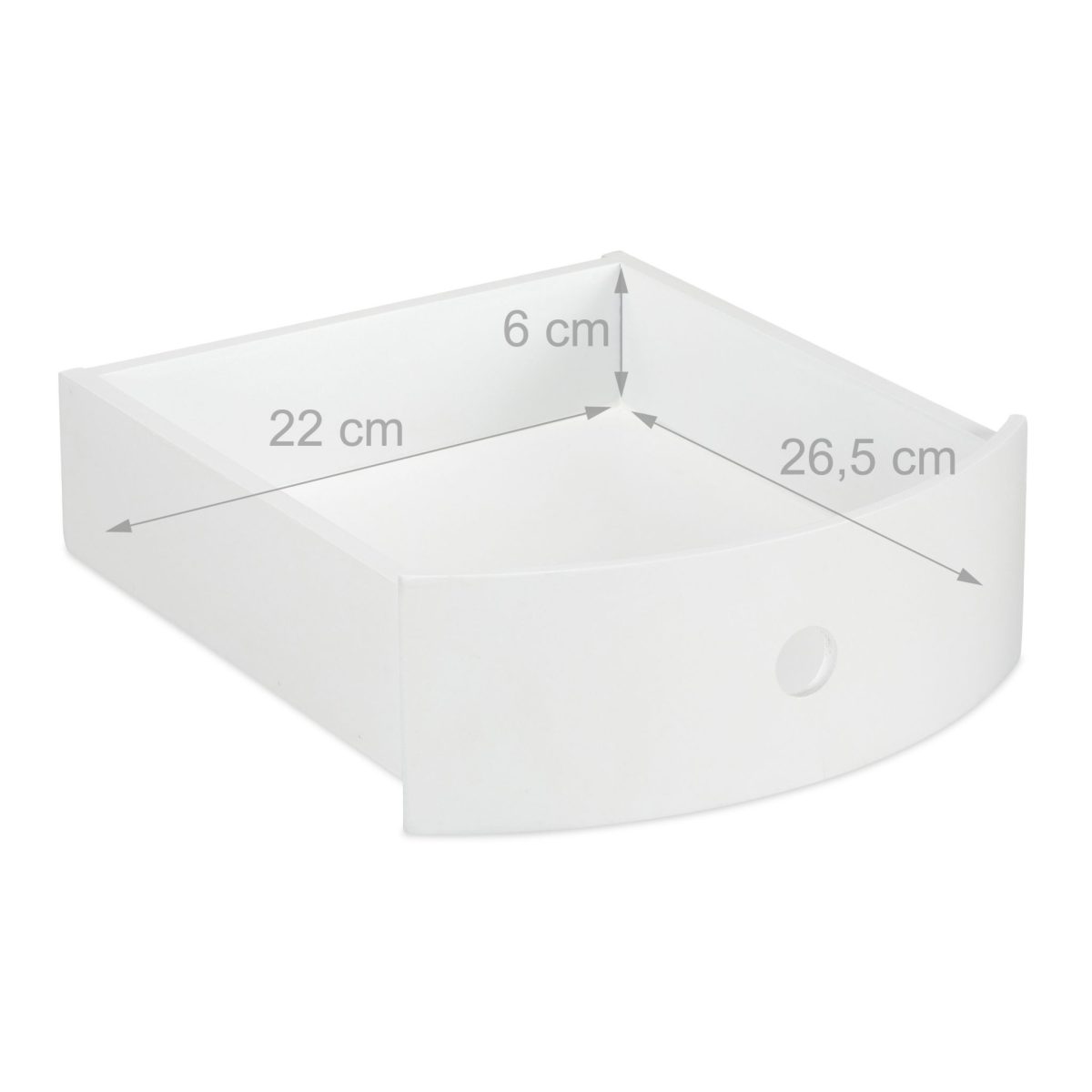 Masuta cafea rotunda, cu sertar, lemn/MDF, alb/maro, 52 x 40 cm - imagine 5