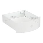 Masuta cafea rotunda, cu sertar, lemn/MDF, alb/maro, 52 x 40 cm - imagine 5
