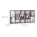 Rama foto tip colaj 10 imagini, 36,5 x 72 x 2 cm, negru, Relaxdays - imagine 3