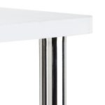 Masuta cafea rulanta, cu 2 rafturi, MDF si otel inoxidabil, alb, 41,5 x 40 x 40 cm - imagine 7